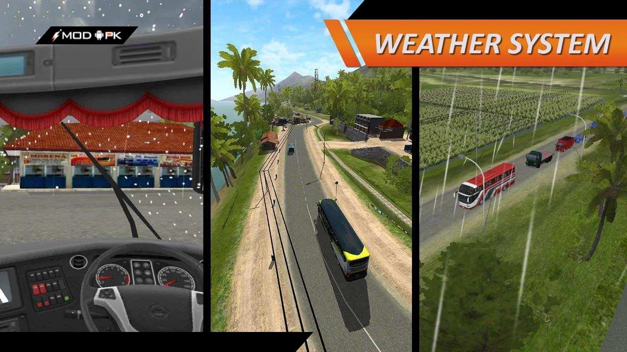 weather system in Bussid Mod APK 