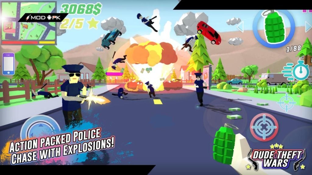 police action in theft dude wars game