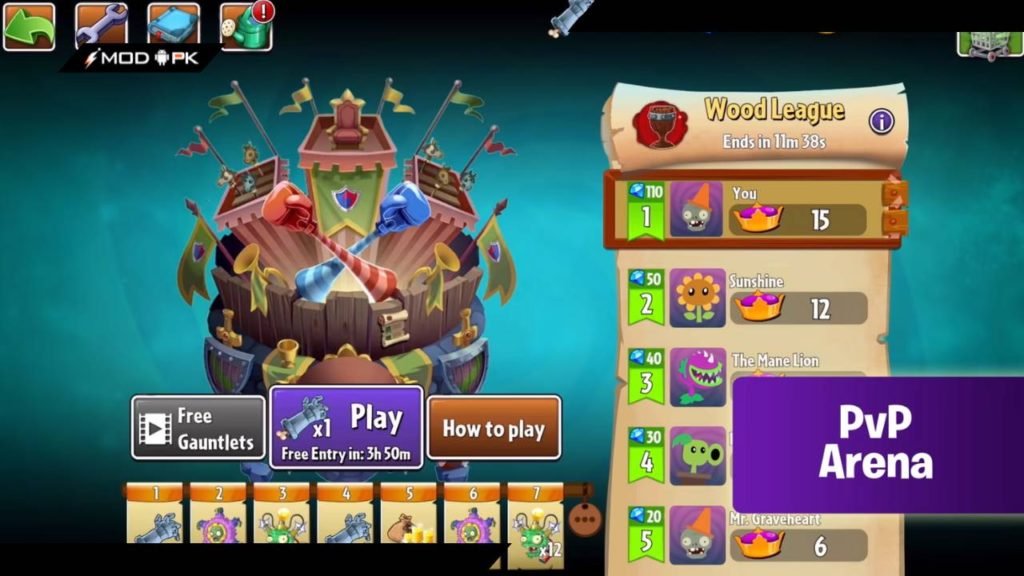 plants vs zombies 2 mod apk hack unlocked max level